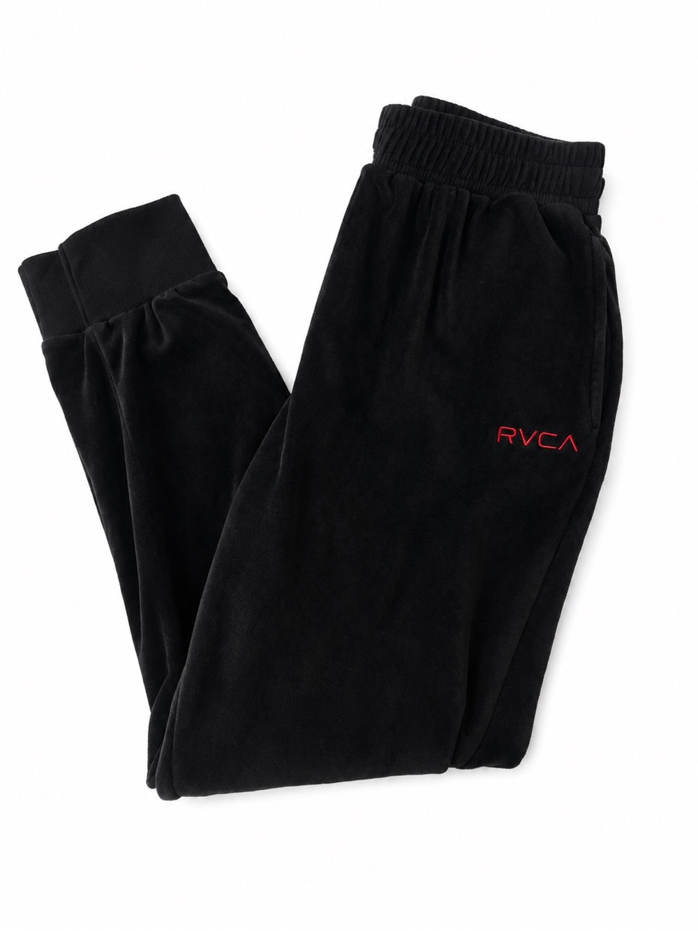 RVCA Black Velour Jogger Lounge Pants